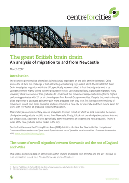 The Great British Brain Drain an Analysis of Migration to and from Newcastle