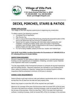 Decks, Porches, Stairs & Patios