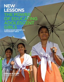 NEW LESSONS: the Power of Educating Adolescent Girls CONTENTS