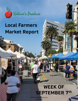 Local Farmers Market Report WEEK OF