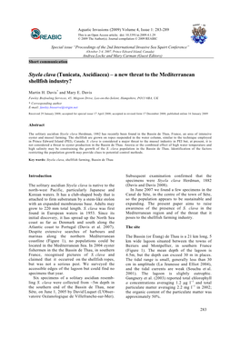 Styela Clava (Tunicata, Ascidiacea) – a New Threat to the Mediterranean Shellfish Industry?