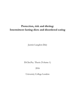 Intermittent Fasting Diets and Disordered Eating