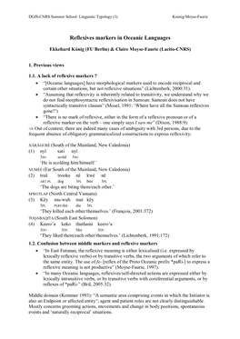 Reflexives Markers in Oceanic Languages