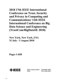 Engineering Trustcom/Bigdatase 2018