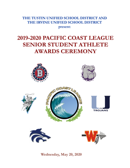 2019-2020 Pacific Coast League Senior Student Athlete Awards Ceremony