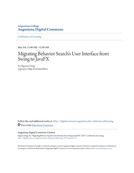 Migrating Behavior Searchâ•Žs User Interface from Swing to Javafx