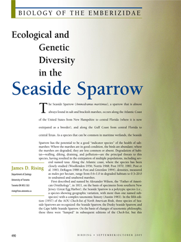 Ecological and Genetic Diversity in the Seaside Sparrow