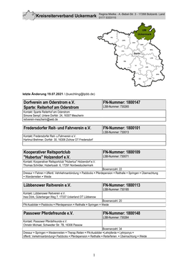 1800147 Fredersdorfer Reit- Und Fahrverein Ev FN-Nummer