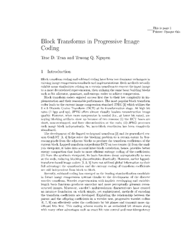 Block Transforms in Progressive Image Coding