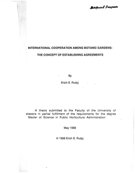 International Cooperation Among Botanic Gardens