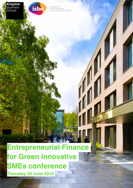 Entrepreneurial Finance for Green Innovative Smes Conference June 18