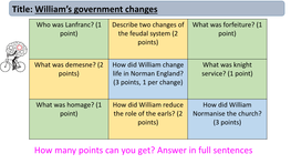 Answer in Full Sentences Title: William's Government Changes