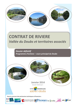 CONTRAT DE RIVIERE Vallée Du Doubs Et Territoires Associés