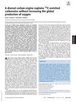 A Diurnal Carbon Engine Explains 13C-Enriched Carbonates