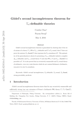 Gödel's Second Incompleteness Theorem for Σn-Definable Theories