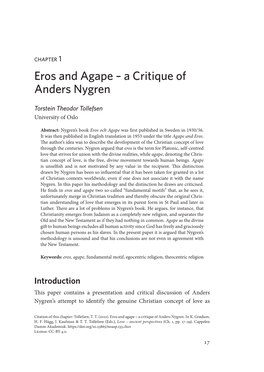 Eros and Agape – a Critique of Anders Nygren