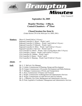 City of Council Meeting Minutes