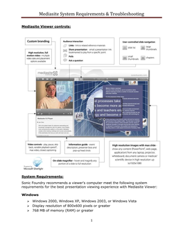Mediasite System Requirements & Troubleshooting