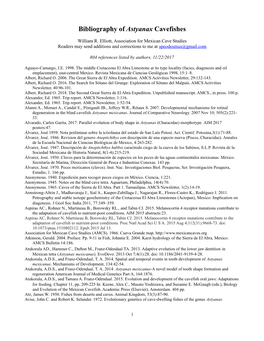 Bibliography of Astyanax Cavefishes