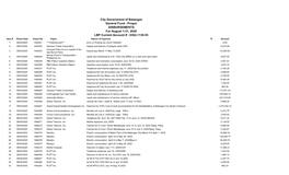 Proper DISBURSEMENTS for August 1-31, 2020 LBP Current Account # : 0302-1139-55 Item # Check Date Check No