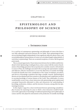 Epistemology and Philosophy of Science