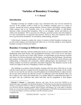 Varieties of Boundary Crossings