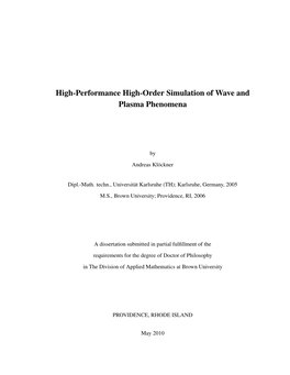 High-Performance High-Order Simulation of Wave and Plasma Phenomena