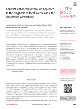 Contrast-Enhanced Ultrasound Approach to the Diagnosis of Focal Liver Lesions: the Importance of Washout