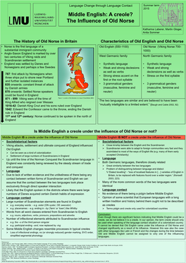 Middle English: a Creole? the Influence of Old Norse