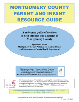 Montgomery County Parent and Infant Resource Guide