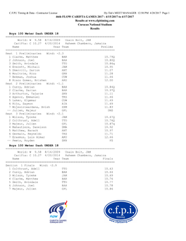 46Th FLOW CARIFTA GAMES 2017