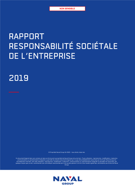 Rapport Responsabilité Sociétale De L'entreprise 2019