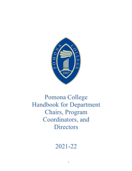 Handbook for Department Chairs and Program Coordinators