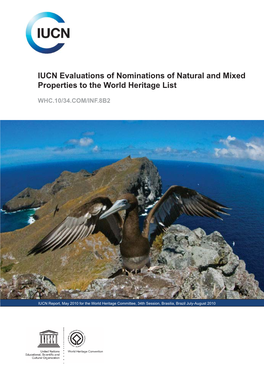 IUCN Evaluations of Nominations of Natural and Mixed Properties to the World Heritage List