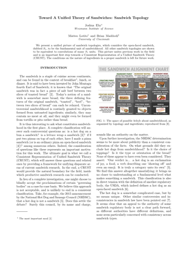 Toward a Unified Theory of Sandwiches: Sandwich Topology