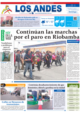 Continúan Las Marchas Por El Paro En Riobamba