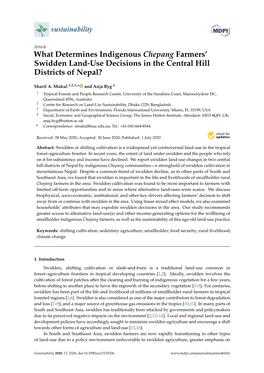 What Determines Indigenous Chepang Farmers' Swidden Land-Use Decisions in the Central Hill Districts of Nepal?