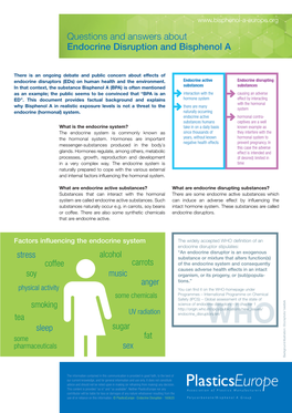 BPA and Endocrine Disruption