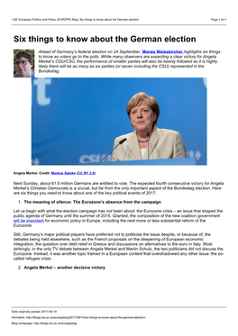 LSE European Politics and Policy (EUROPP) Blog: Six Things to Know About the German Election Page 1 of 4