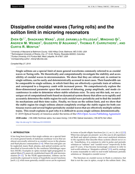 Dissipative Cnoidal Waves (Turing Rolls) and the Soliton Limit in Microring Resonators