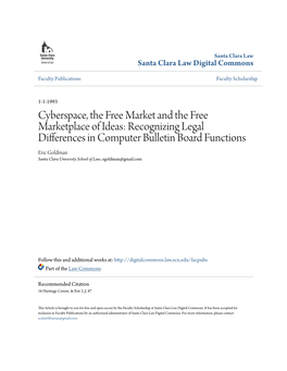 Recognizing Legal Differences in Computer Bulletin Board Functions Eric Goldman Santa Clara University School of Law, Egoldman@Gmail.Com