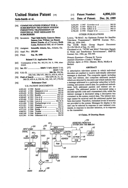 United States Patent (19) 11 Patent Number: 4,890,321 Seth-Smith Et Al