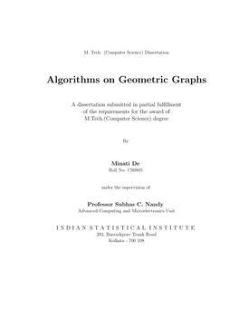 Algorithms on Geometric Graphs