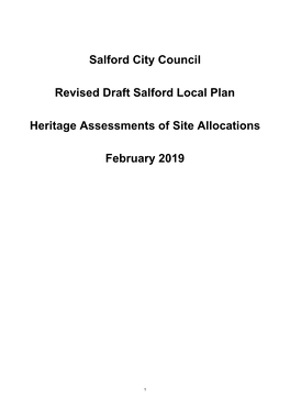 4 Port Salford Heritage Assessment All Sites