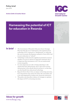 Harnessing the Potential of ICT for Education in Rwanda