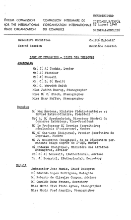 Legation, Mmebre M .J Woulbruon (Belgique), De La Délégation Per- Manneet Belge Auprès Del' ONU Membre M