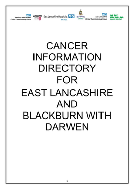 Cancer Information Directory for East Lancashire and Blackburn with Darwen