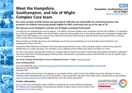Meet the Hampshire, Southampton, and Isle of Wight Complex Care Team
