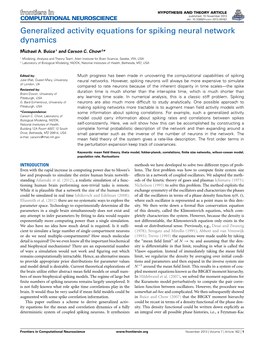 Generalized Activity Equations for Spiking Neural Network Dynamics