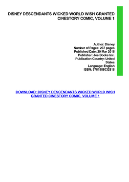 {PDF} Disney Descendants Wicked World Wish Granted